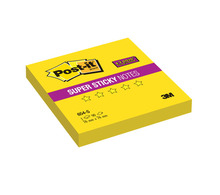 Блок самоклеящийся (стикер) POST-IT Super Sticky, 76х76 мм, 90 л., неоновый желтый, 654-S