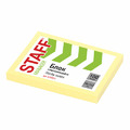 Блок самоклеящийся (стикеры) STAFF, 76х102 мм, 100 листов, желтый, 129353