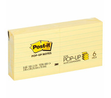 Блоки самоклеящийся (стикер) POST-IT (Z-Блоки) 76х76 мм, КОМПЛЕКТ 6 шт. по 100 л., линованный, желтый, R335