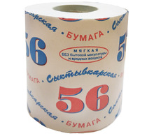 Бумага туалетная Сыктывкарская 56, 1-слойная, 40м, белая