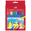 Фломастеры FABER-CASTELL, 12 цветов, смываемые, картонная упаковка, европодвес, 554212