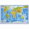 Карта мира физическая 101х66 см, 1:29М, с ламинацией, интерактивная, в тубусе, BRAUBERG, 112378