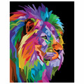 Картина по номерам 40х50 см, ОСТРОВ СОКРОВИЩ "Радужный лев", на подрамнике, акрил, кисти, 663321