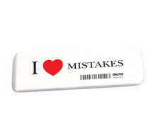 Ластик большой FACTIS "I love mistakes" (Испания), 140х44х9 мм, прямоугольный, скошенные края, GCFGE16C