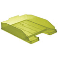 Лоток горизонтальный для бумаг СТАММ "Эксперт", А4 (340х255х63 мм), тонированный зеленый (лайм), ЛТ206