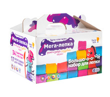 Набор для лепки Genio Kids "Мега лепка", 34 бруска теста по 50 грамм (17 цветов), 2 стека, 10 формочек, 4 штампика, 1 скалка