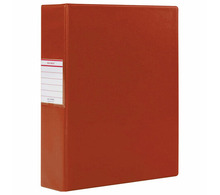 Папка на 2 кольцах BRAUBERG, картон/ПВХ, 75 мм, красная, до 500 листов (удвоенный срок службы), 228390