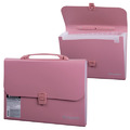 Папка-портфель пластиковая BRAUBERG А4 (327х254х30 мм), 13 отделений, розовая, 221441