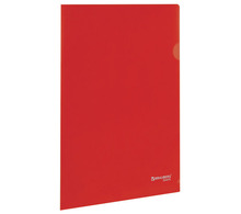 Папка-уголок жесткая, непрозрачная BRAUBERG, красная, 0,15 мм, 224879