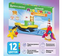 Пластилин плавающий перламутровый BRAUBERG, 12 цветов, 144 г, картонная упаковка, Россия, 103644