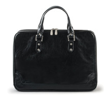 Портфель-сумка женский, 38х27х10 см, 2 отделения, на молнии, искусственная кожа, черный, 8-100