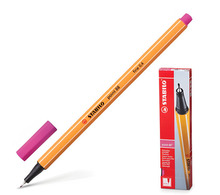 Ручка капиллярная (линер) STABILO "Point", РОЗОВАЯ, корпус оранжевый, линия письма 0,4 мм, 88/56