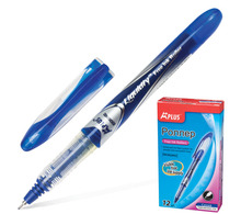 Ручка-роллер BEIFA (Бэйфа) "A Plus", СИНЯЯ, корпус с печатью, узел 0,5 мм, линия письма 0,33 мм, RX302602-BL