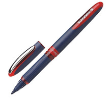 Ручка-роллер SCHNEIDER "One Business", КРАСНАЯ, корпус темно-синий, узел 0,8 мм, линия письма 0,6 мм, 183002