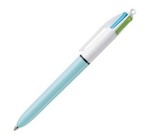 Ручка шариковая автоматическая BIC "4 Colours", 4 цвета (голубой,фиолетовый, розовый, салатовый), узел 1 мм, линия письма 0,32 мм, 887777