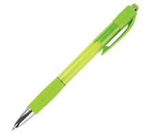 Ручка шариковая автоматическая с грипом BRAUBERG SUPER, СИНЯЯ, корпус зеленый, пишущий узел 0,7 мм, линия письма 0,35 мм, 143370