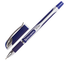 Ручка шариковая масляная с грипом BRAUBERG "Sigma Plus", СИНЯЯ, печать, узел 0,7 мм, линия письма 0,35 мм, 142689