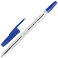 Ручка шариковая ОФИСБУРГ "Line", корпус прозрачный, узел 1 мм, линия письма 0,5 мм, синяя, 143206