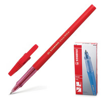 Ручка шариковая STABILO "Liner", КРАСНАЯ, корпус красный, узел 0,7 мм, линия письма 0,3 мм, 808/40