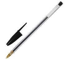 Ручка шариковая STAFF "Basic BP-01", письмо 750 метров, ЧЕРНАЯ, длина корпуса 14 см, узел 1 мм, 143737