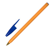 Ручка шариковая STAFF "Basic Orange BP-01", письмо 750 метров, СИНЯЯ, длина корпуса 14 см, узел 1 мм, 143740