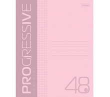 Тетрадь А5 48 л. HATBER скоба, клетка, обложка пластик, PROGRESSIVE Розовая, 48Т5В1